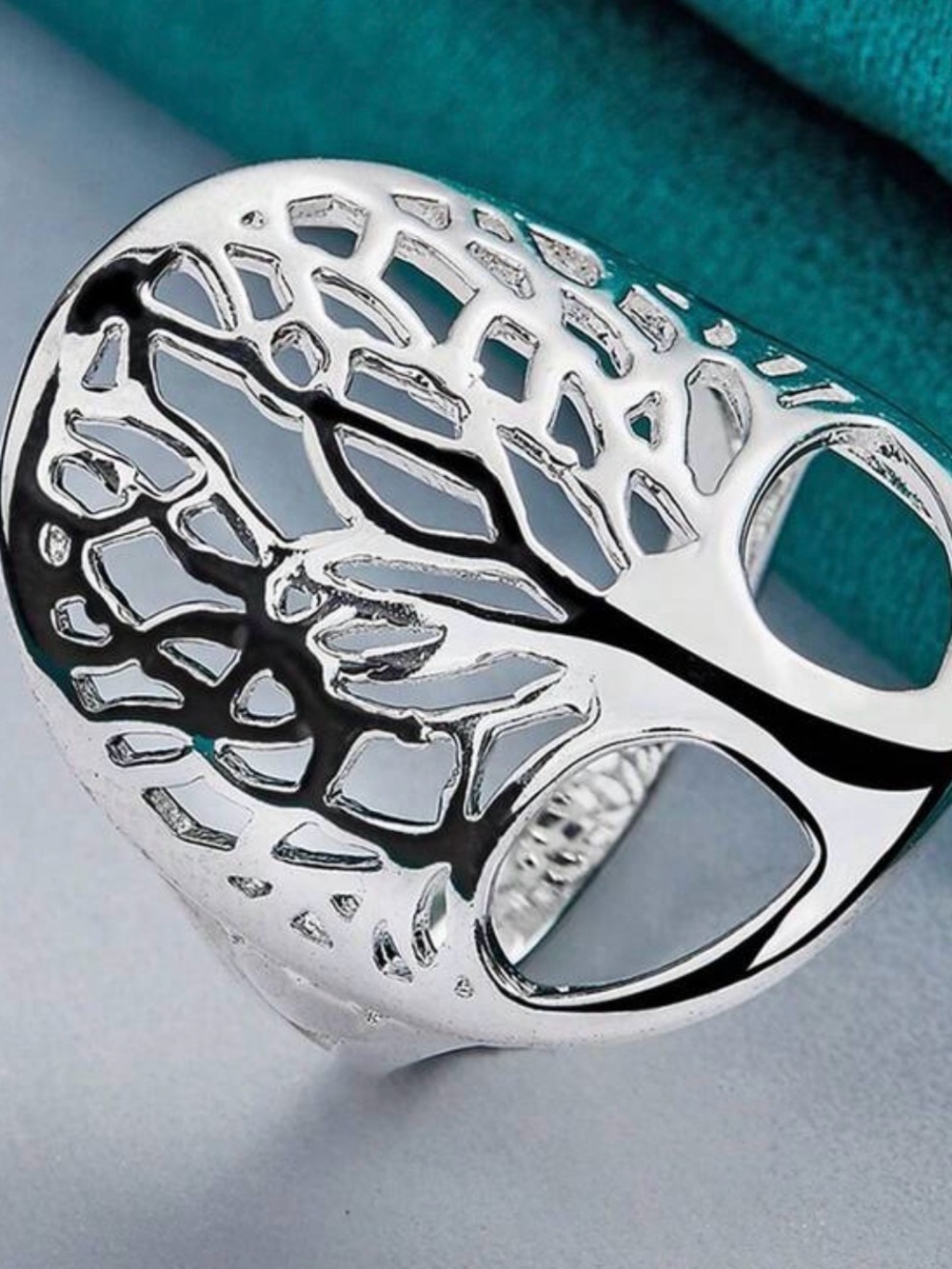 Sterling Silver plated Tree Of Life Ring